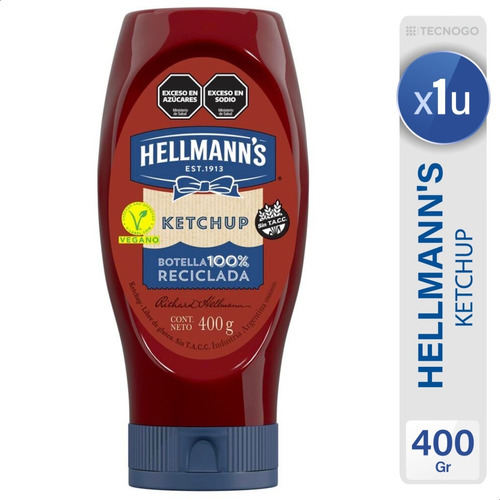 Ketchup Hellmann's Aderezo Salsa Libre De Gluten & Vegano