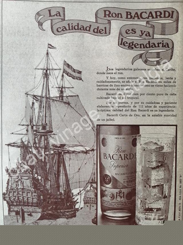 Cartel Retro Ron Bacardi 1973 La Calidad Es Ya Legendaria