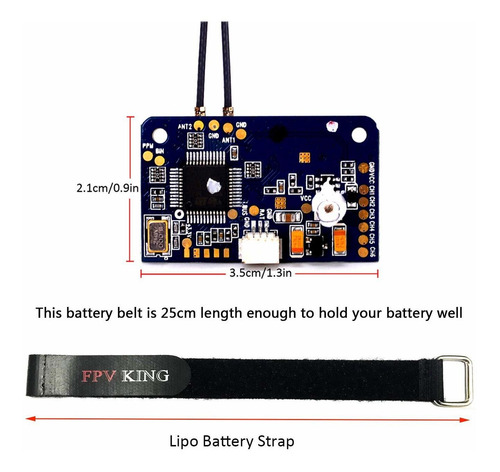 Imagen 3 de 10 de Fpvking Flysky Fs-x6b Receptor 6 Ch 2.4g I-bus Ppm Pwm Receptor Para Afhds I10 I6s I6 I6x I4x Transmisor Con Correa De B