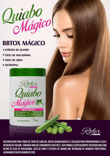 Imagem 2 de 7 de Botox Quiabo Mágico Rofer Profissional 1kg - Blend De Óleos