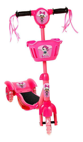 Brinquedo Patinete Infantil L.o.l Scooter 3 Rodas C Cesta