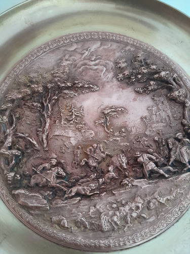 Antiguo Centro De Mesa Francés En Bronce Figuras En Relieve (Usado)