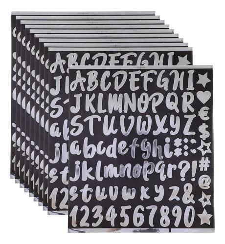 Adhesivo Con Letras, Kit Alfanumérico Para Correo, 10 Hojas