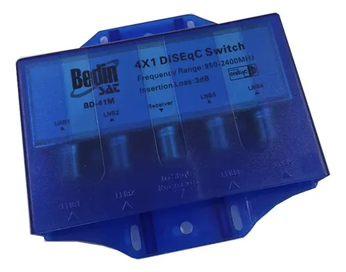 Chave Diseqc Switch 4x1 Mistura Sinal Até 4 Antenas Bedinsat