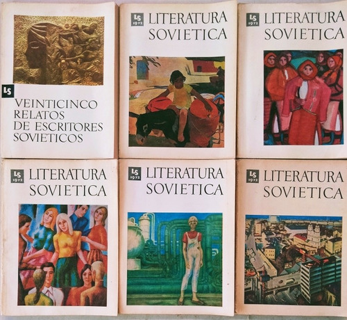 6 Revistas De Literatura Soviética Del Año De 1972 Numeradas