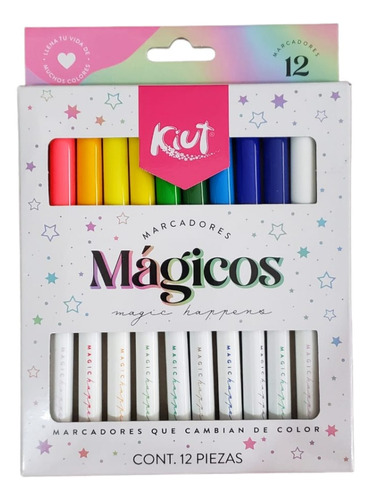 Marcadores Para Colorear Delgados Mágicos Caja 12 Pzas Kiut