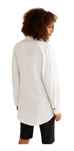 Blusa Oversize Botones Efecto Carey De Mango Talla G