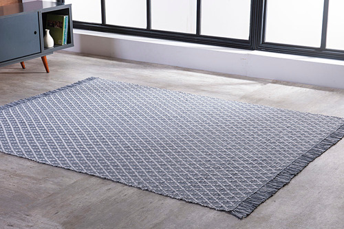 Tapete Indiano Kilim - Adalli - 1,00m X 1,50m - Cinza