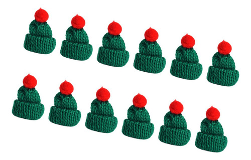 12 Piezas De Mini Sombreros De Punto Navideños, De Muñeco