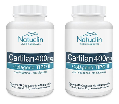 Cartilan Colágeno Tipo 2 Com Vitamina E Natuclin - 2 Frascos