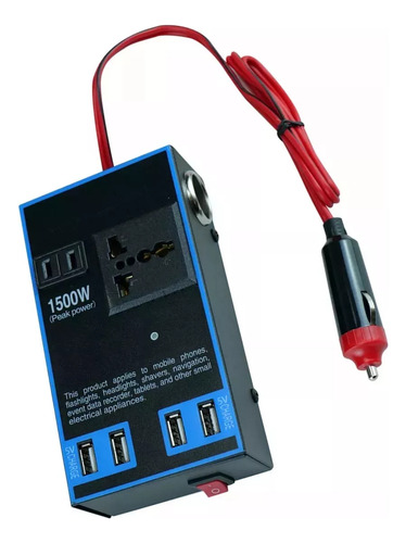Tt Inversor De Energia Para Carro 12v 24v A 110v 220v 1500w