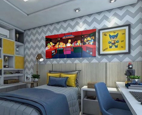 Cuadro Los Simpsons Bar De Moe Poliptico Grande La Ultima Cena