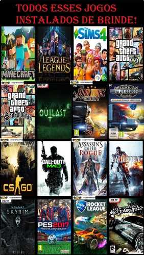Cpu Gamer Completo I3 Gabinete C/ Leds + Monitor 19 Pol