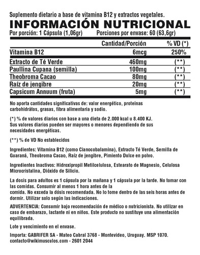 Imagen 2 de 6 de Quemador De Grasa Nutrex Lipo 6 Black Uc 60 Cáp.