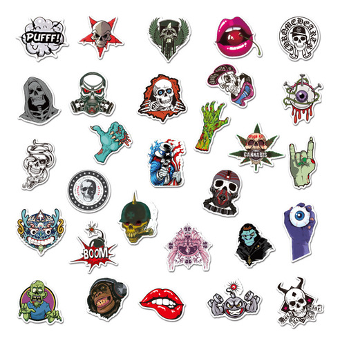 10/30/50 Unidades Terror Series Skull Graffiti Stickers Guit