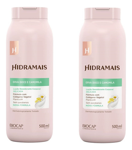 Kit 2 Creme Loção Corporal Hidramais Erva Doce Camomila 500m