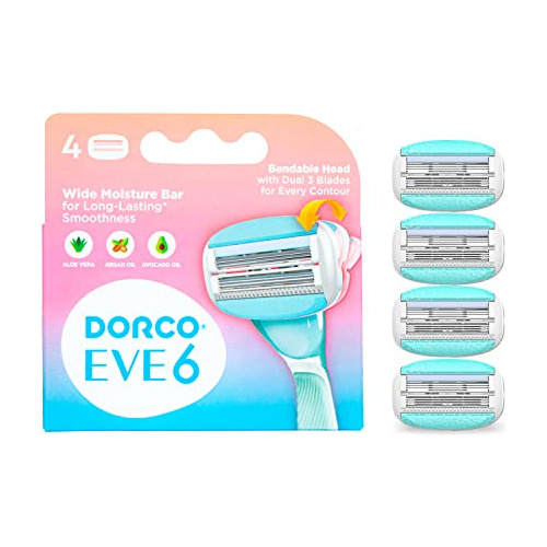 Dorco Eve - Cuchillas De Afeitar Para Mujeres, 4 Recambios