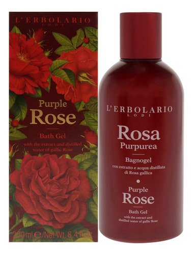 Lerbolario Purple Rose Gel De Bano Para Mujer 8.4 Oz Gel De 