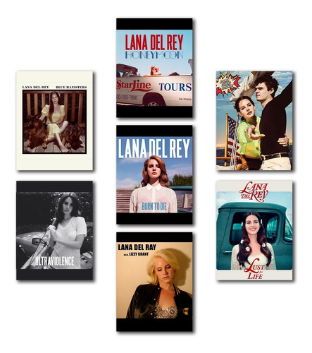 Cuadros Decorativos Lana Del Rey Discografía Álbum 7 Piezas