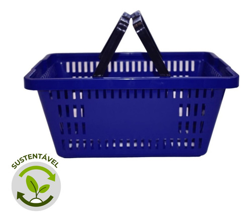 20 Cesta Cestinha De Compras Super Cor Azul