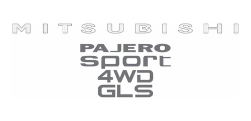Kit Adesivos Emblemas Mitsubishi Pajero Sport Gls 4wd