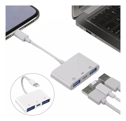 Adaptador Lightning A Usb Para iPhone iPad 3 En 1