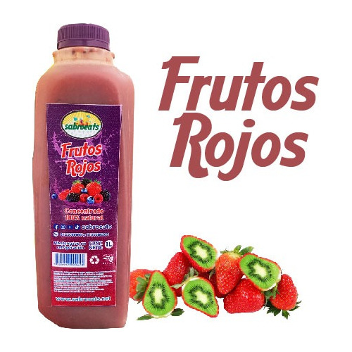 Concentrado De Frutos Rojos Con Fruta 100% Natural Rinde 15l