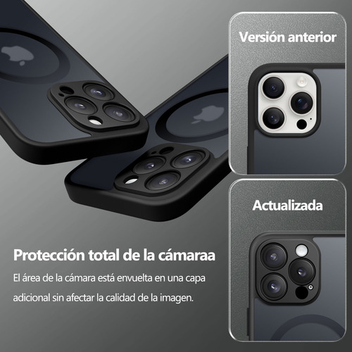 Funda Compatible Magsafe Para iPhone Serie,iPhone 16/15/14/13 Case Protección Completa La Cámara Translúcido Mate Delgad