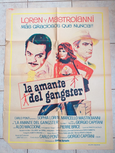 Antiguo Afiche Cine - La Amante Del Gangster *