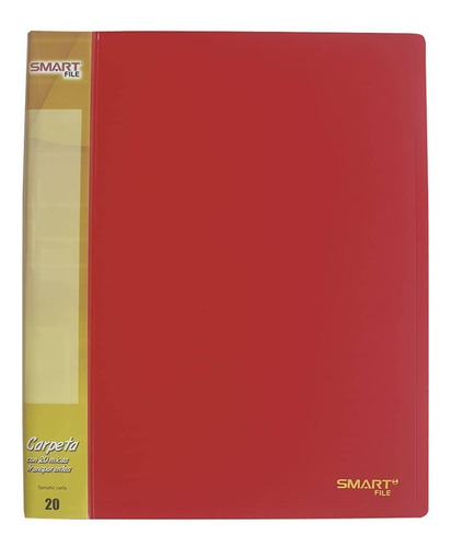 Carpeta De Plástico Roja Con 20 Micas T/carta Smart File