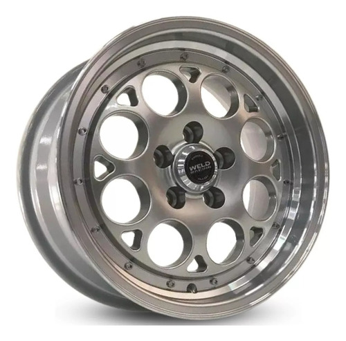 Jogo De Rodas Aro 15 5x114 Tala 8 Weld Micro Magnum C17 Kr Cor Prata