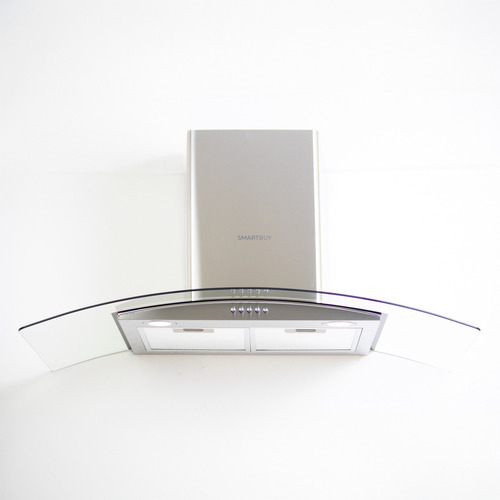 Extractor Purificador De Cocina Smartbuy Vidrio Curvo 90 Cm