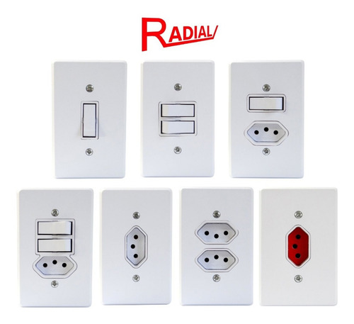 Kit C/20 Und Tomada Simples Vermelha - 20a 2p+t C/ Placa 4x2