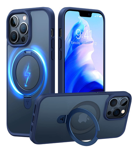 Funda Para iPhone 13 Pro Max Magnetica Translucida Azul