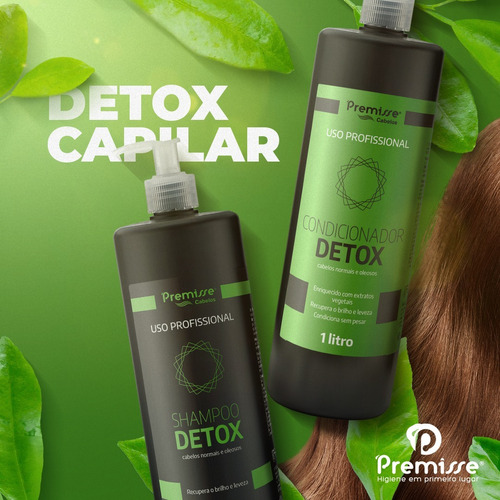  Shampoo E Condicionador  Premisse Detox Limpeza Profunda 1 Lt