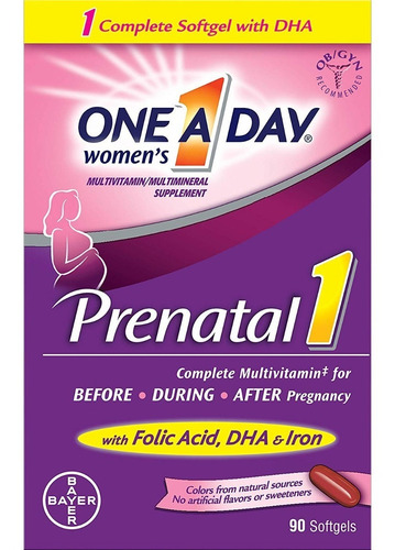 Bayer One A Day Prenatal 1 Multivitamina Desarrollo Fetal 90