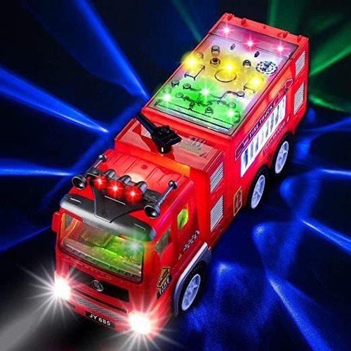 Camión De Bomberos Eléctrico Para Niños, Con Luces