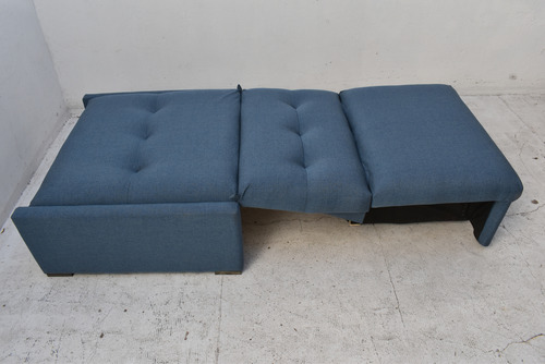 Sillón Cama 1 Plaza Sin Apoya Brazo Azul Jeans Liso