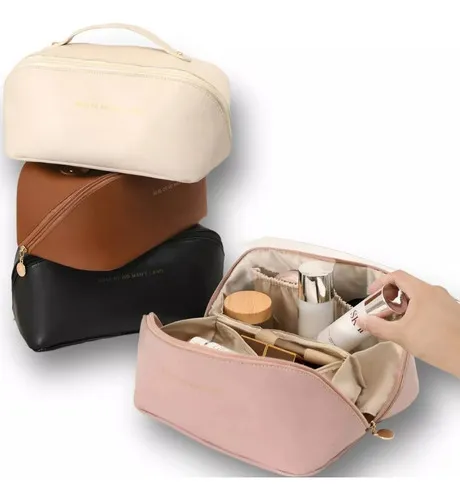 Necessaire Necessaire Necessaire Bolsa de maquillaje de viaje para mujer,  espaciosa, de Skyncare, color blanco