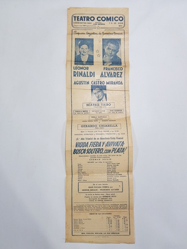 Antiguo Afiche Original Teatro De La Comedia Mag 58280