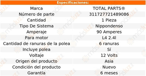 Alternador Sist. Nippondenso 90 Amps Caravan L4 2.4l 96/00