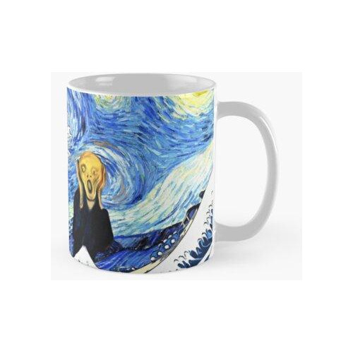 Taza La Gran Ola De Kanagawa Starry Night Scream Calidad Pre