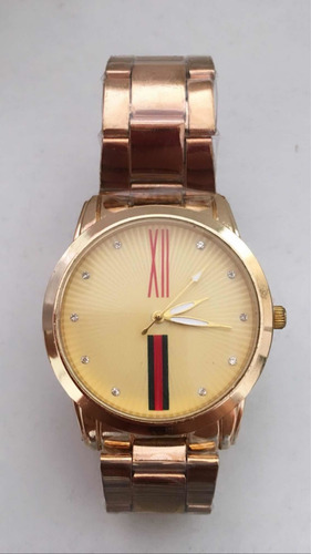Relógio Feminino Pulseira Dourada Números Romanos