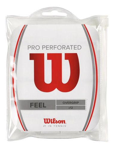 Overgrip Wilson Pro Perforated Branco Raquete De Tênis 12uni