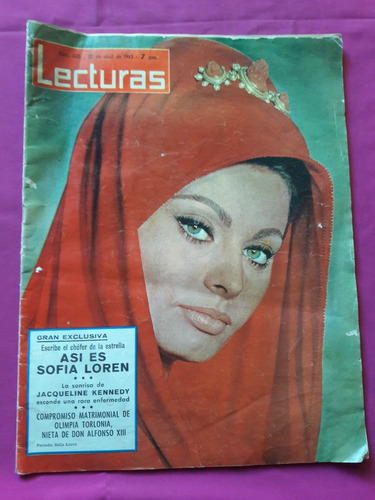 Revista Lecturas N° 680 - Abril 1965 Sofia Loren - J Kennedy