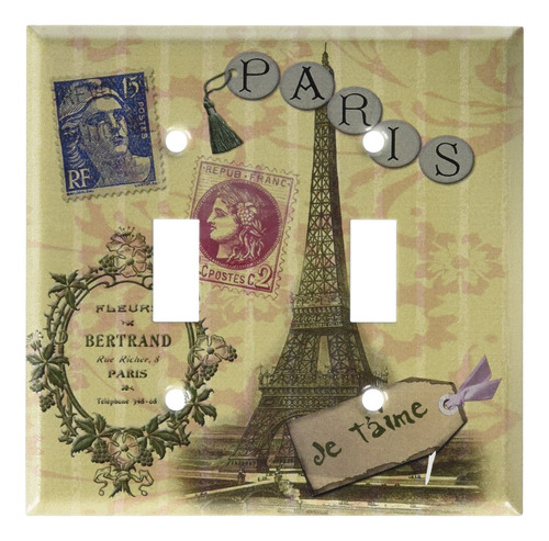 Placa De Interruptor Paris Je T'aime - Palanca Doble