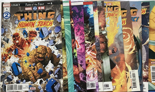 Comic Marvel: Marvel 2 In One The Thing And The Human Torch (fantastic Four), 12 Tomos Y Anual. Completa. Direct Edition