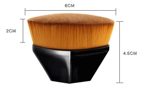 Brocha Cepillo Ovalada Para Aplicar Maquillaje / Base Negra