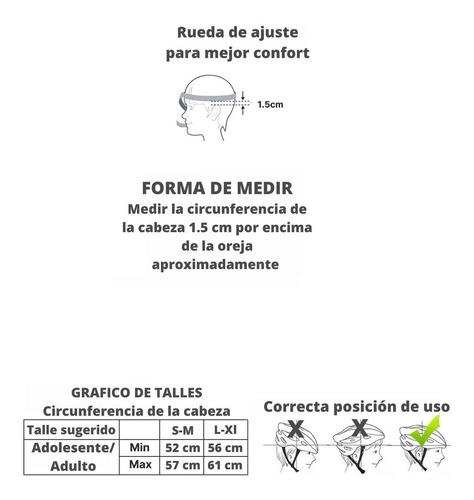 Casco Stark Rise C/luz Trasera Regulable Rollers Bicicleta