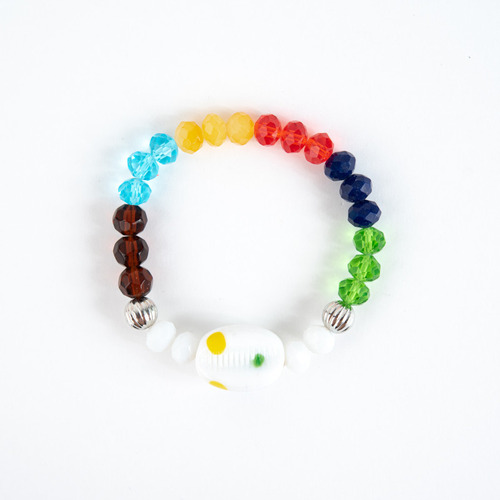 Pulseira Sete Linhas Búzios Colorido Com Cristal E Silicone